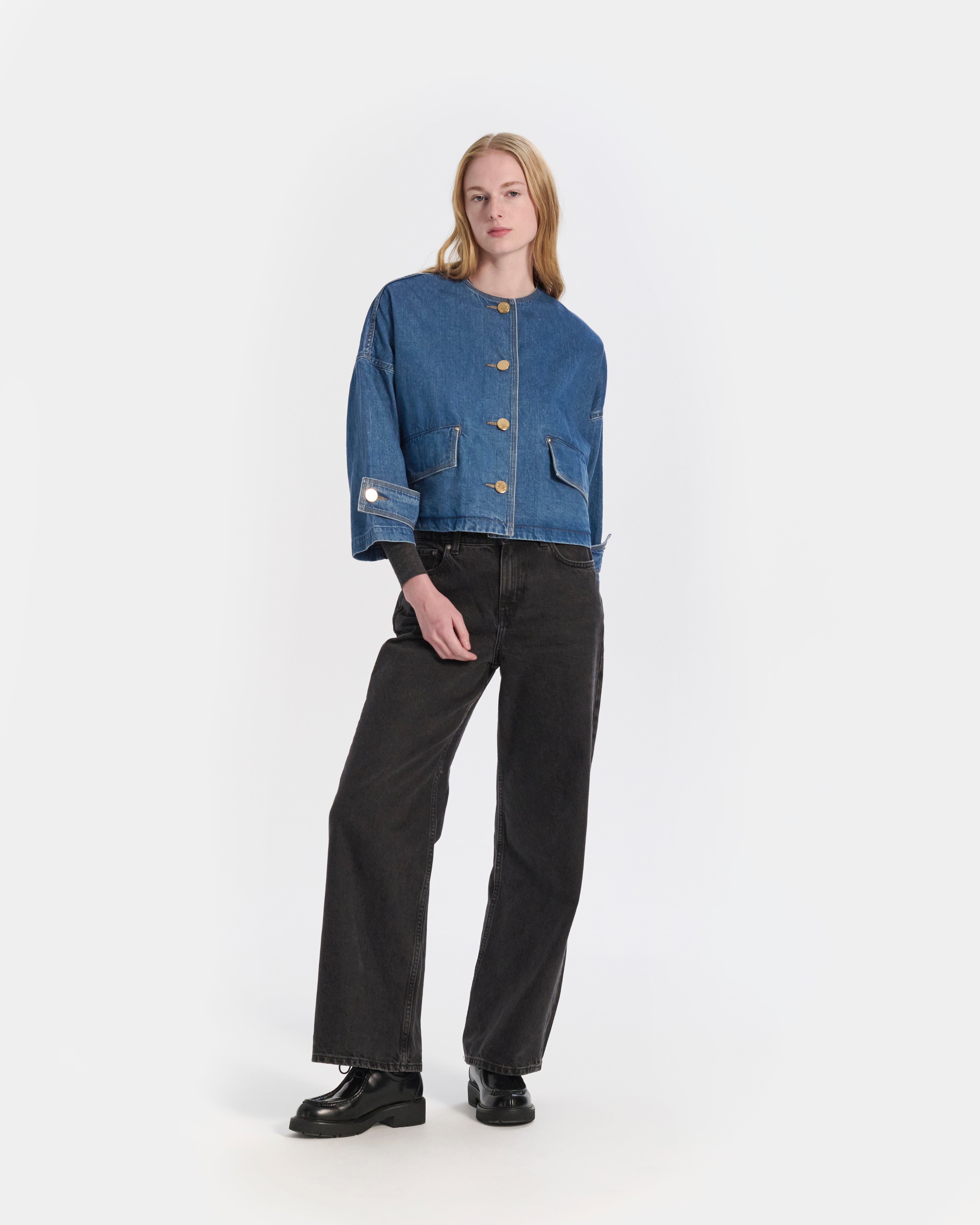 ウィメンズ HUMBIE JACKET - ノーカラーデニムジャケット – Mackintosh