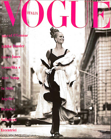 VOGUE Magazine Italia December 1990 EDITHA DUSSLER Claudia Schiffer SI