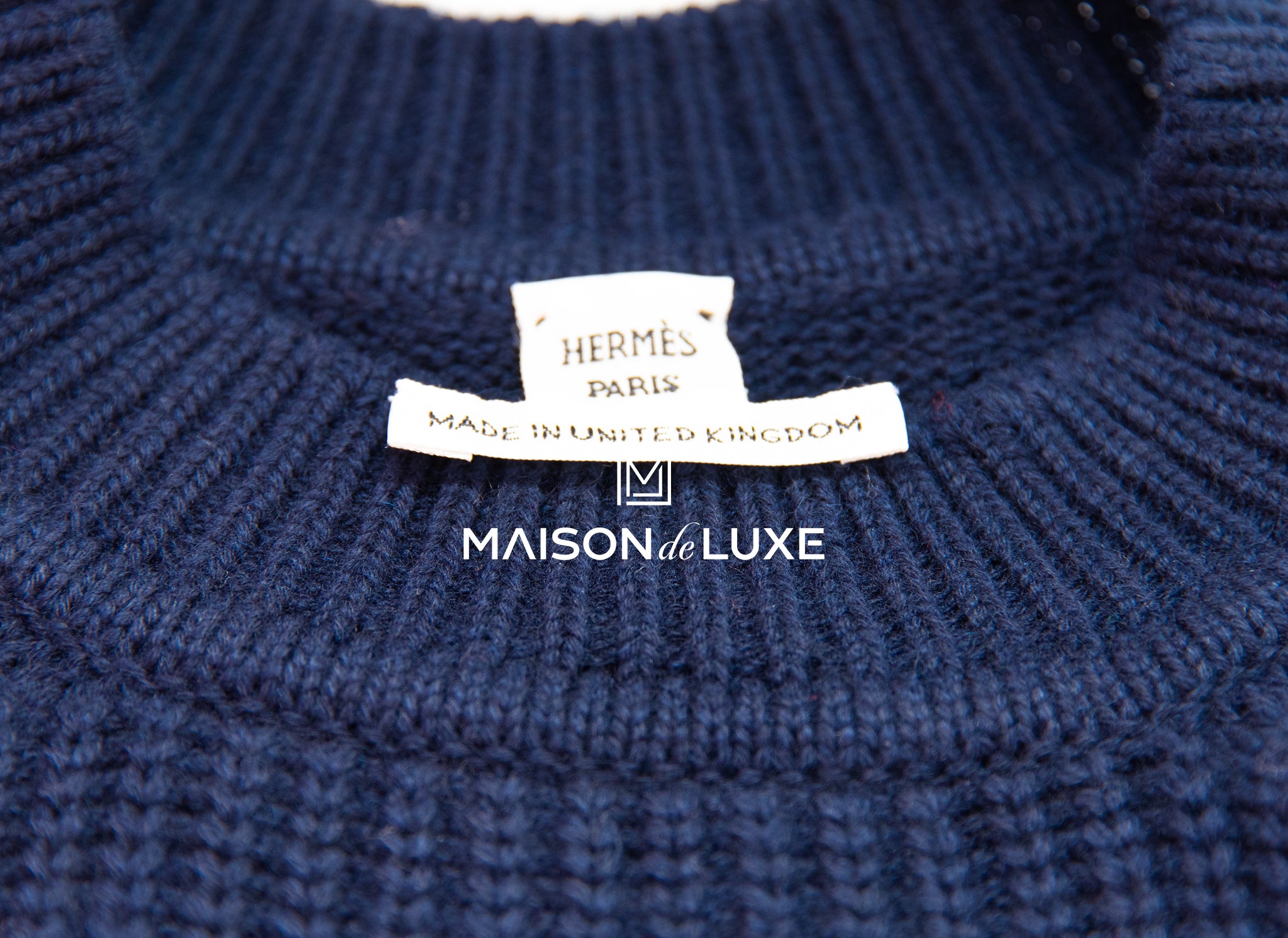 Hermes Scottish Cashmere Blue Navy Oversized Sweater 34 – MAISON