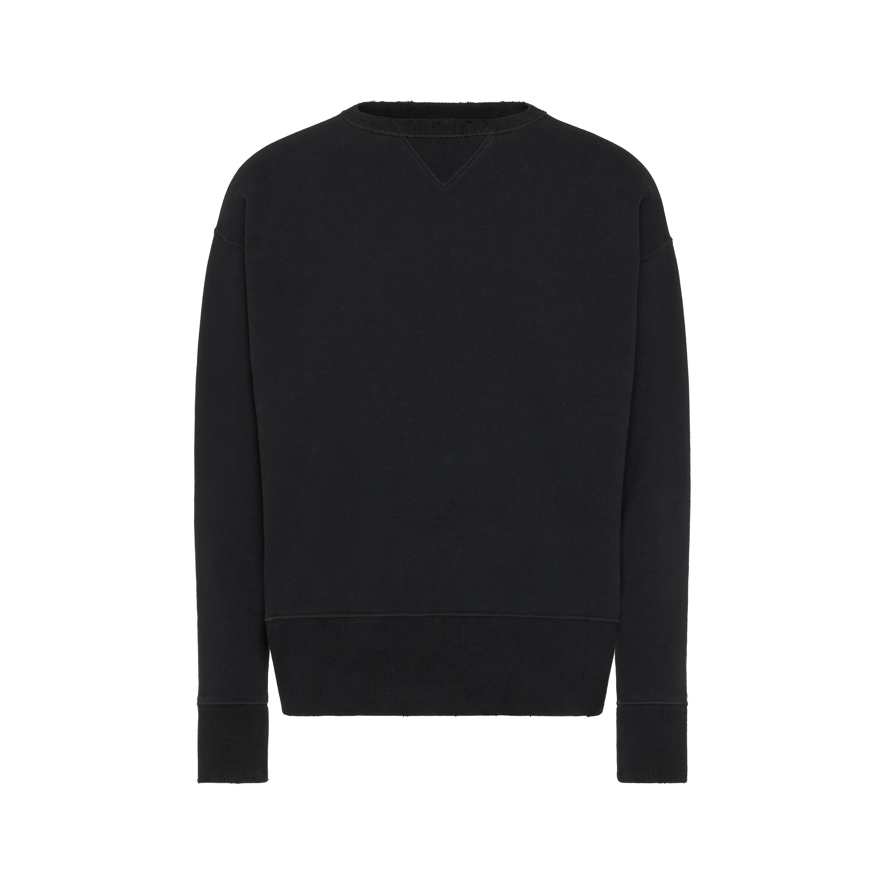 Men's Black Cotton Crewneck Sweater | Maison Margiela