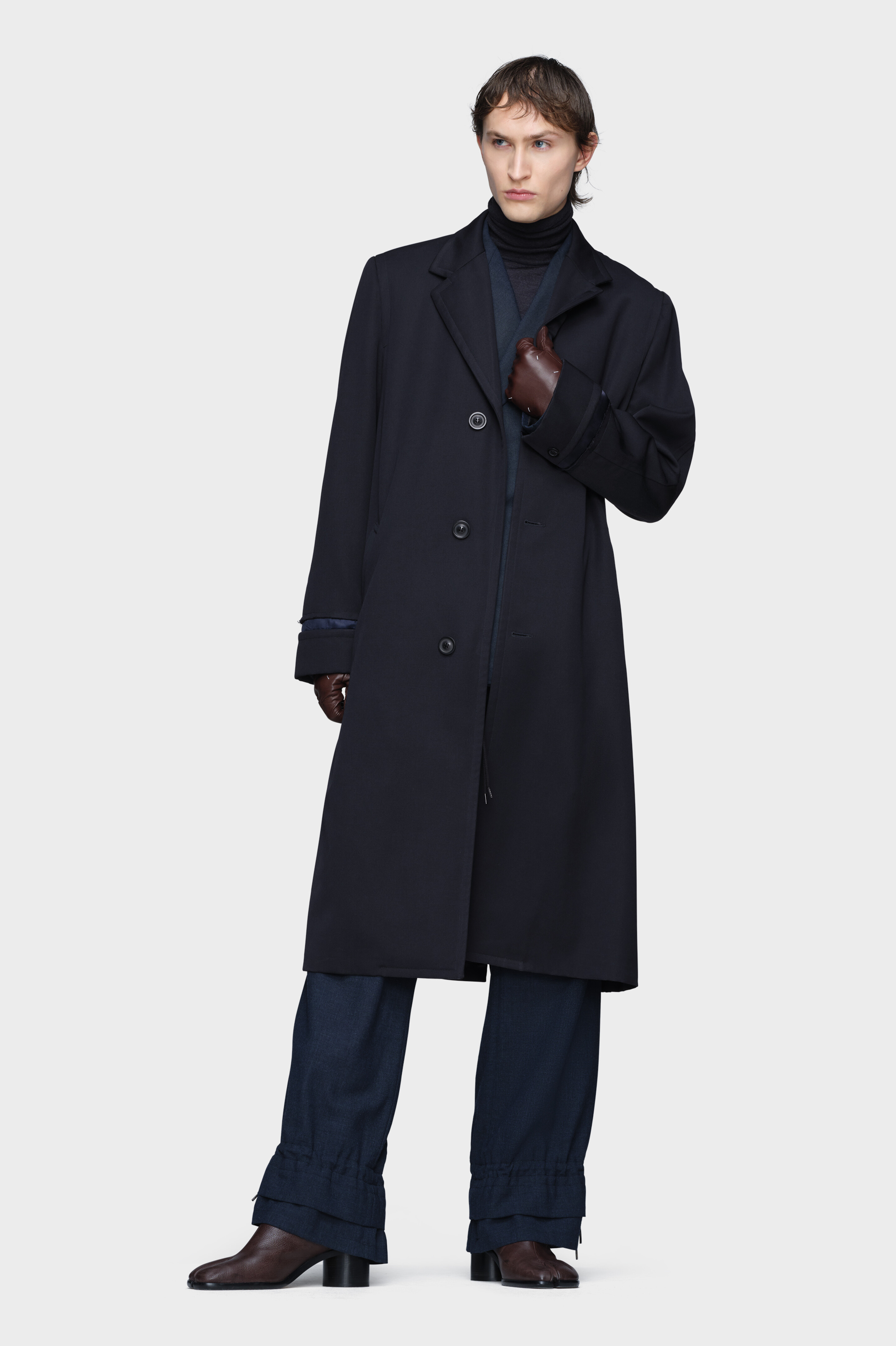 Men's Blue Wool Coat | Maison Margiela