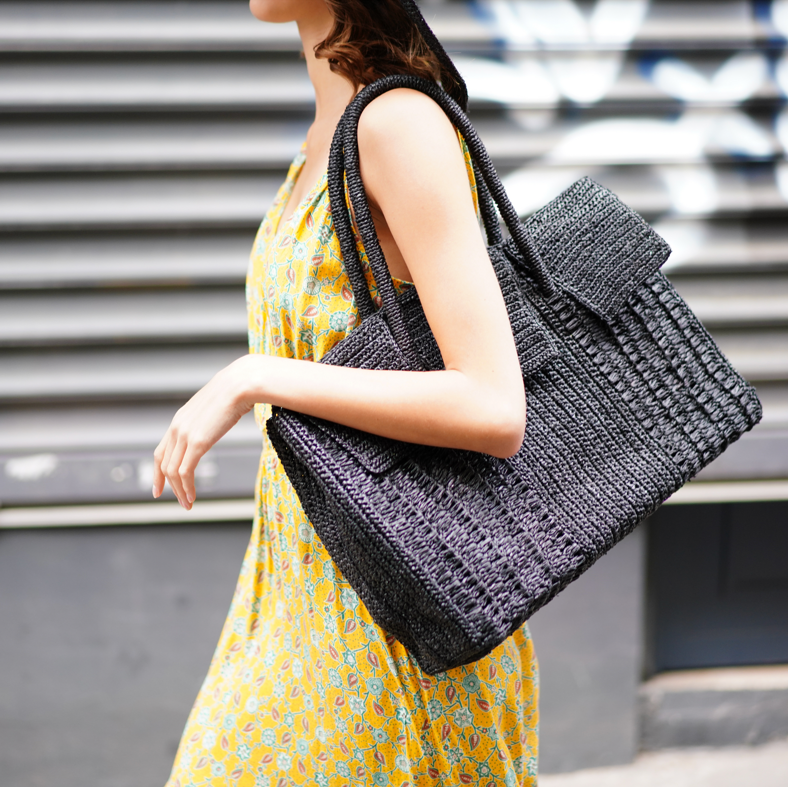 MAISON N.H PARIS [メゾンエヌアッシュパリ] - Dahlia Grand raffia bag