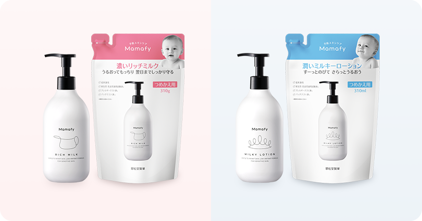 濃いリッチミルク」「潤いミルキーローション」につめかえ用が新登場