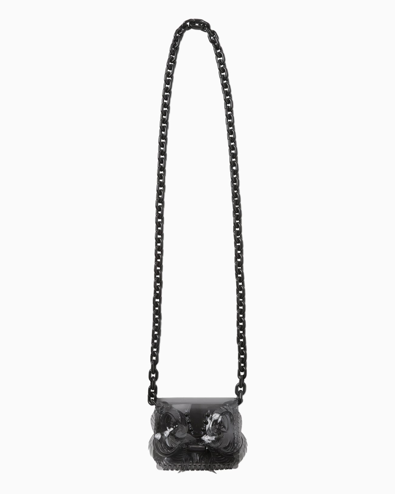 Transparent Sculptural Micro Chain Bag - black - Mame Kurogouchi