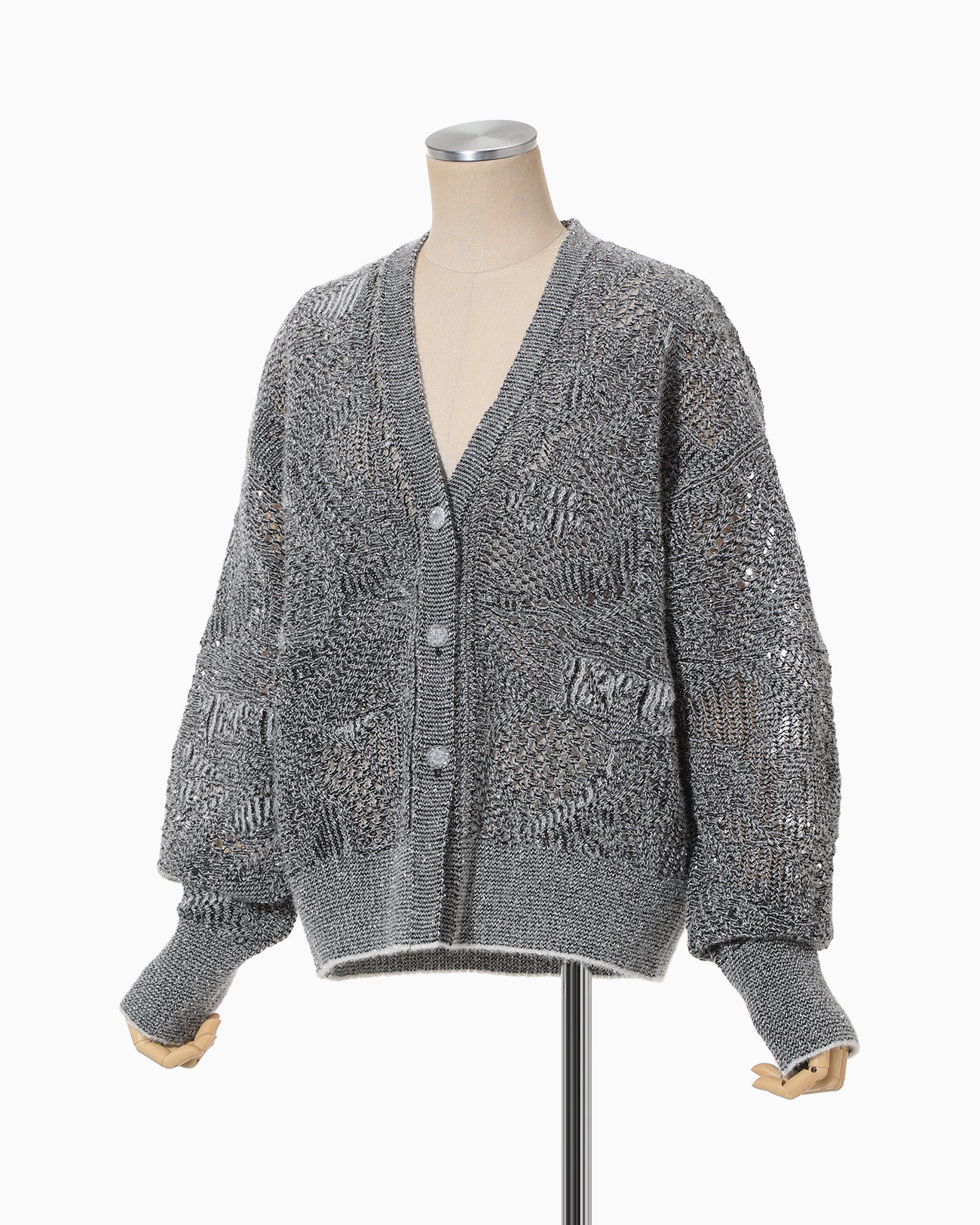 Shimmering Knit Cardigan - black - Mame Kurogouchi