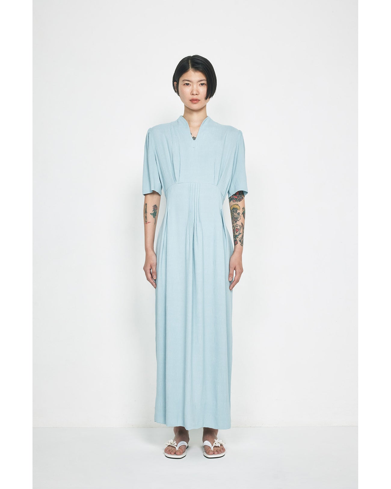 Puffed Floral Jacquard Dress - black - Mame Kurogouchi