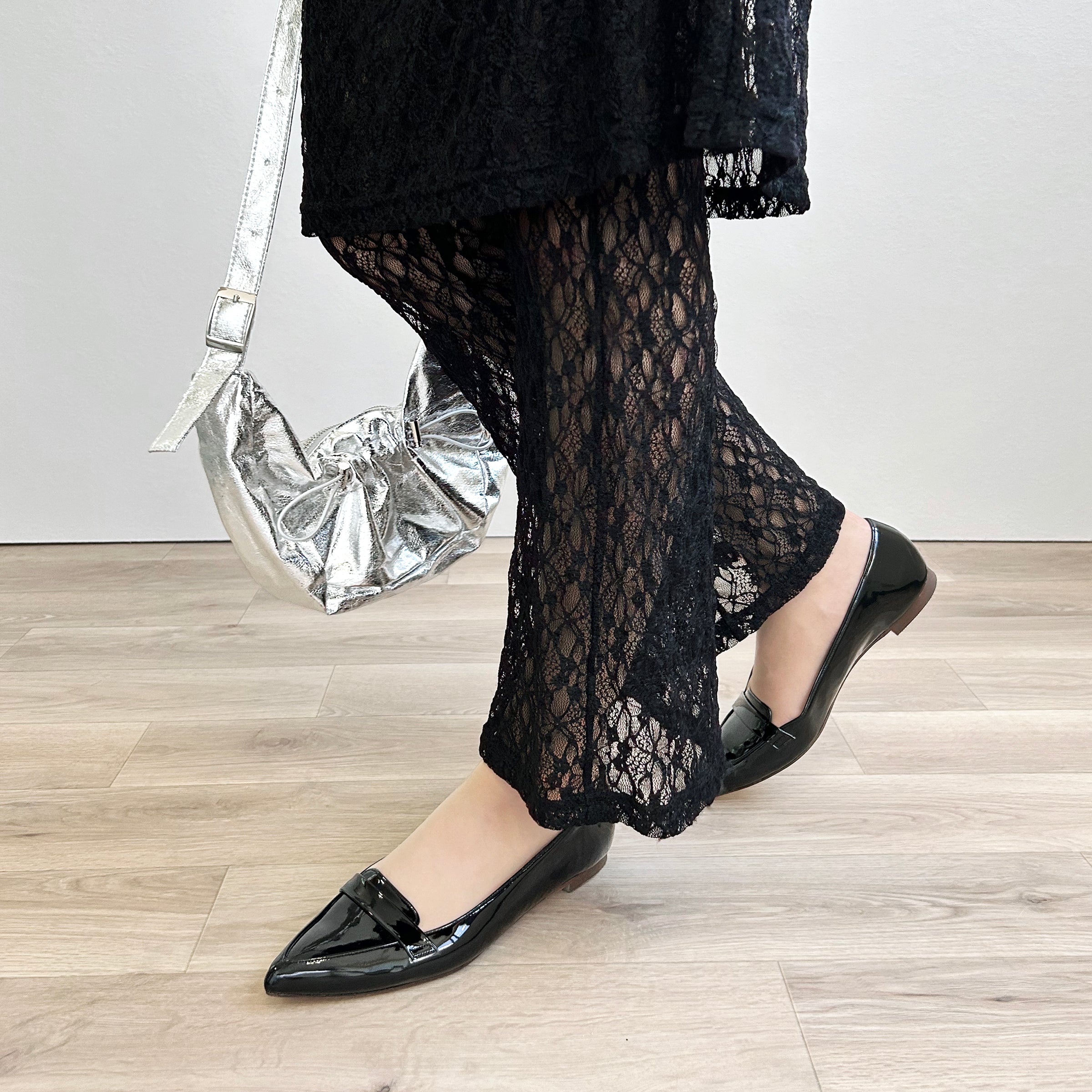 2026SSBI：甲浅ポインテッドトゥ ローファー（124）ブラックE – mamian