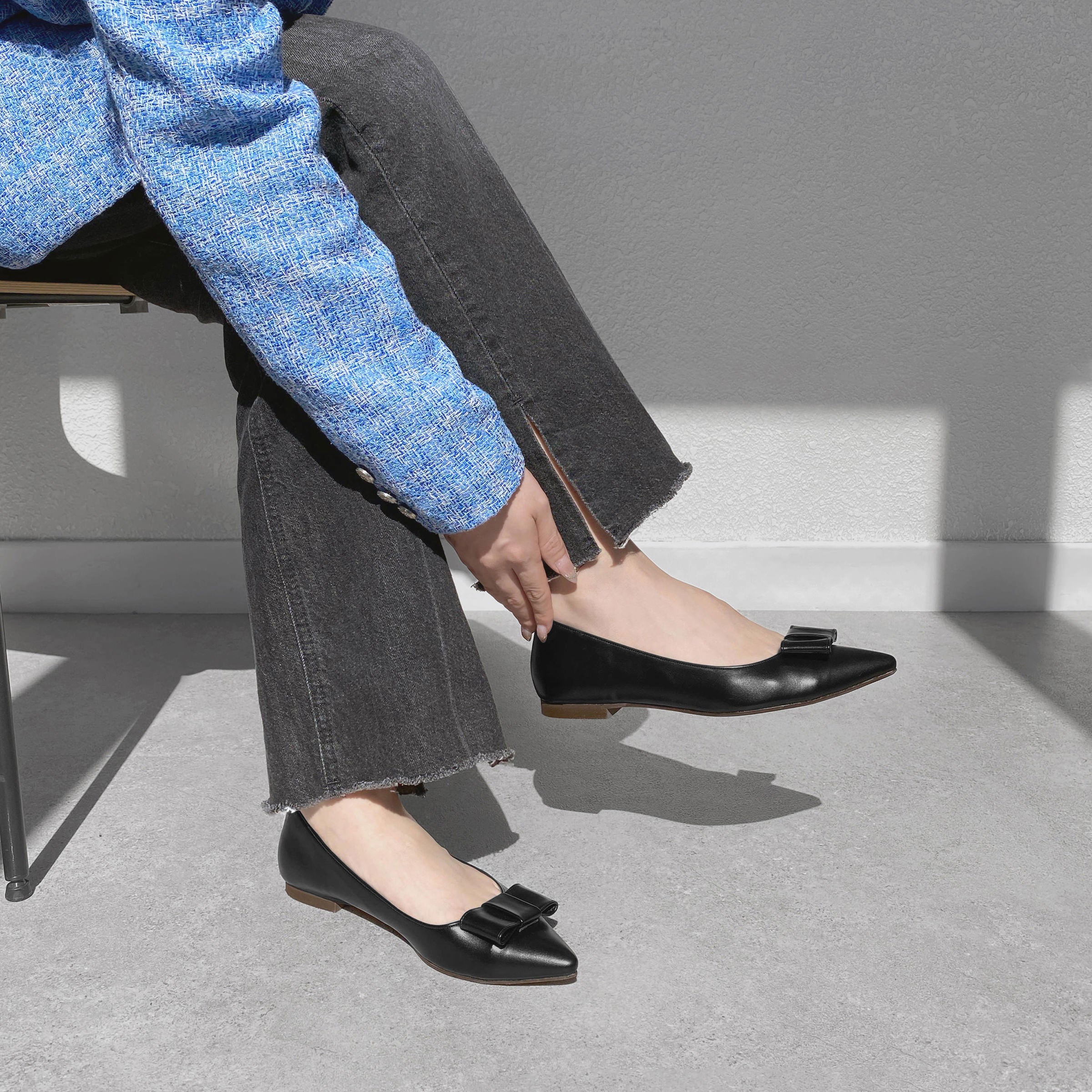 2026SS：リボン フラットシューズ（m17042）ブラック – mamian