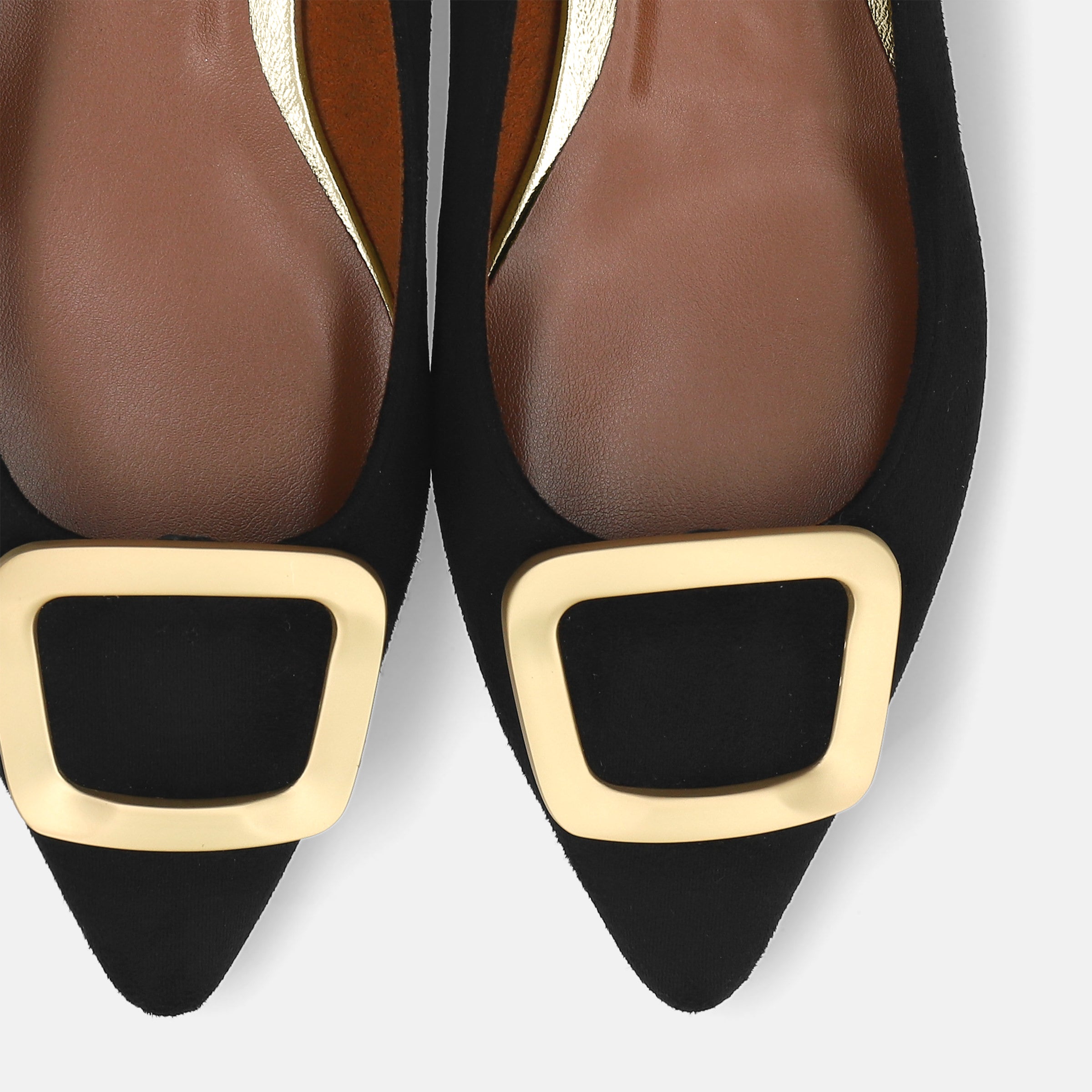 20%OFF：2025AW：ポインテッドトゥ バックル付き フラットシューズ