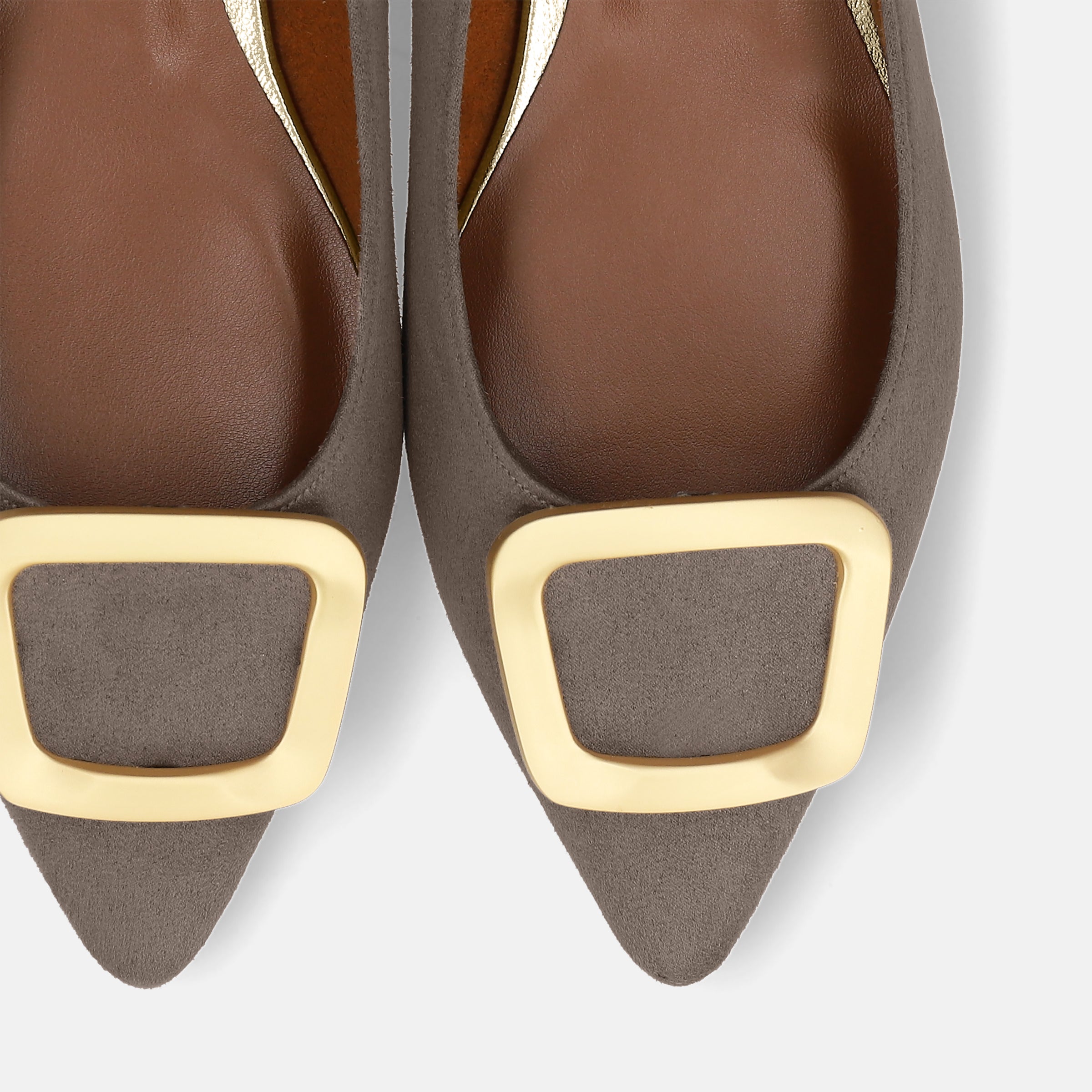 20%OFF：2025AW：ポインテッドトゥ バックル付き フラットシューズ