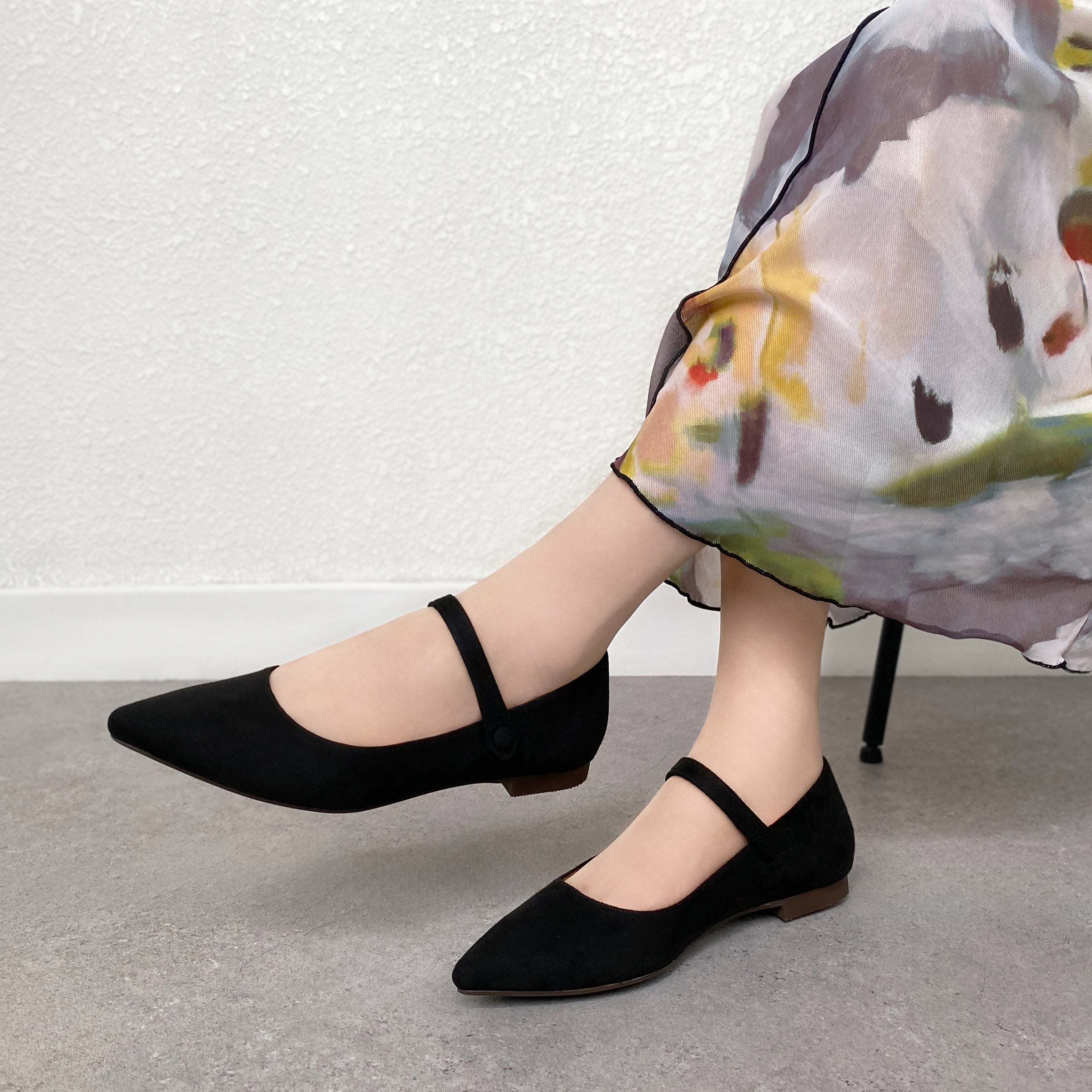 ラストワン40%OFF：メリージェーン ストラップ フラットシューズ（4802