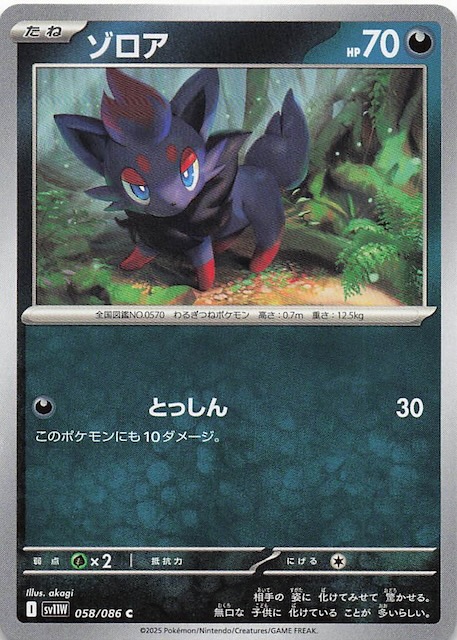 ホワイトフレア C】ゾロア 058/086 - マナソース