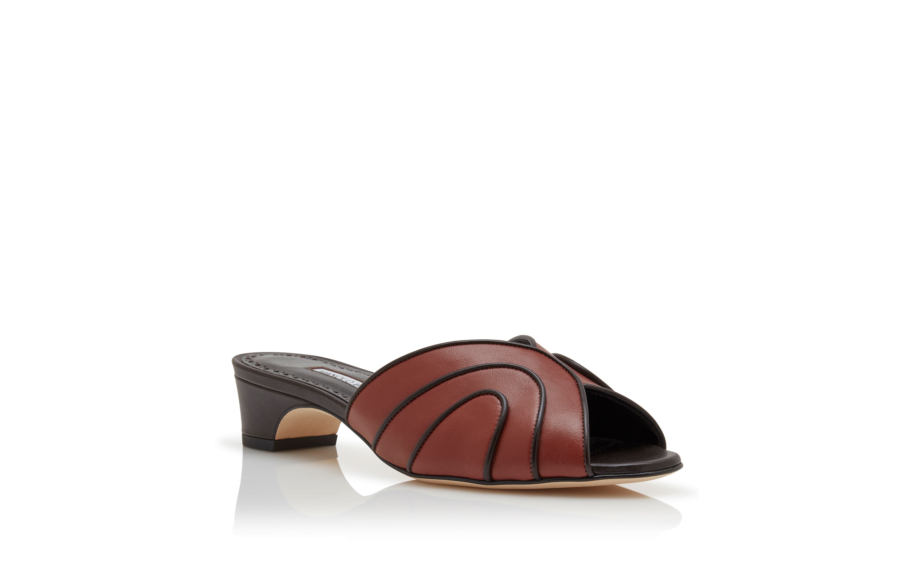 NIKABO | Brown Nappa Leather Open Toe Mules | Manolo Blahnik
