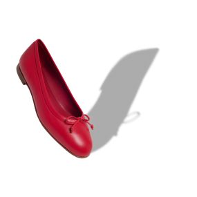 VERALLI | Red Nappa Leather Ballerina Flats | Manolo Blahnik