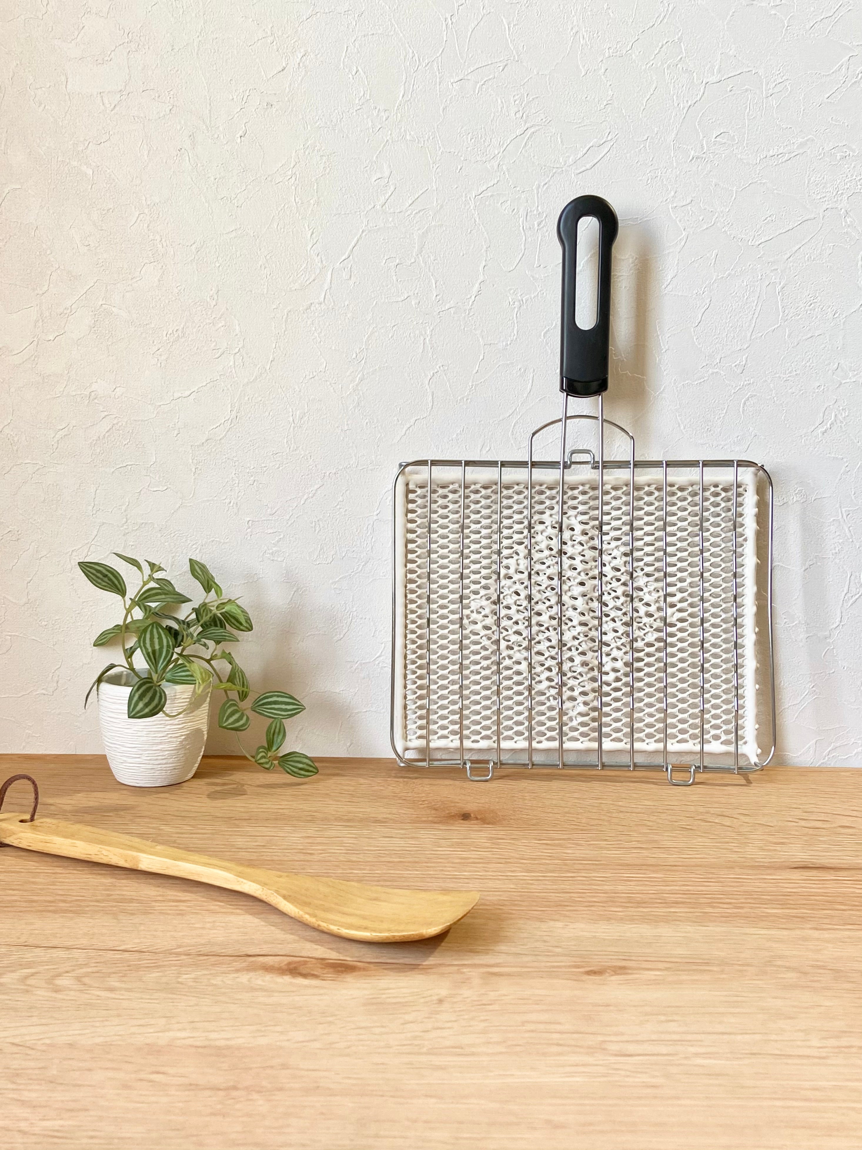 焼き網｜セラミック焼網 ハンドル付き｜ストレート網｜クロス網