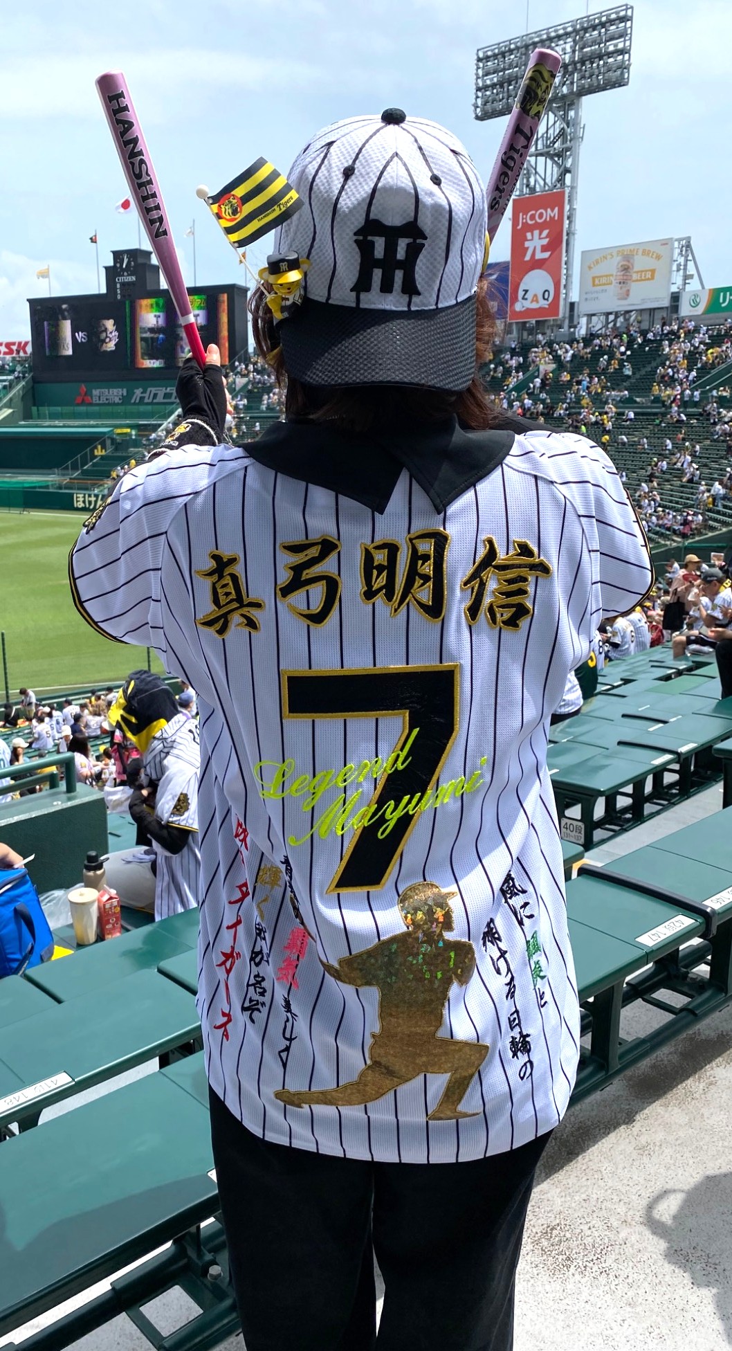 阪神タイガースのレジェンド【7真弓明信】さんのユニフォーム刺繍加工