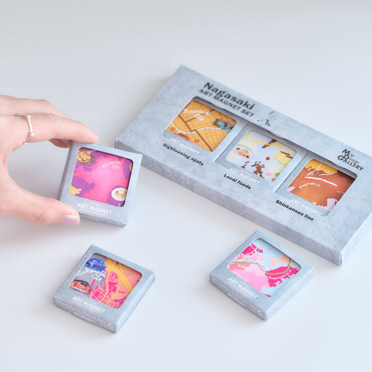 タイルマグネット（3個）/福岡県北九州セット｜地図グッズ｜Map Design