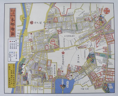 小石川谷中 本郷絵図 江戸切絵図 尾張屋清七板 複製 / 地図のご購入は