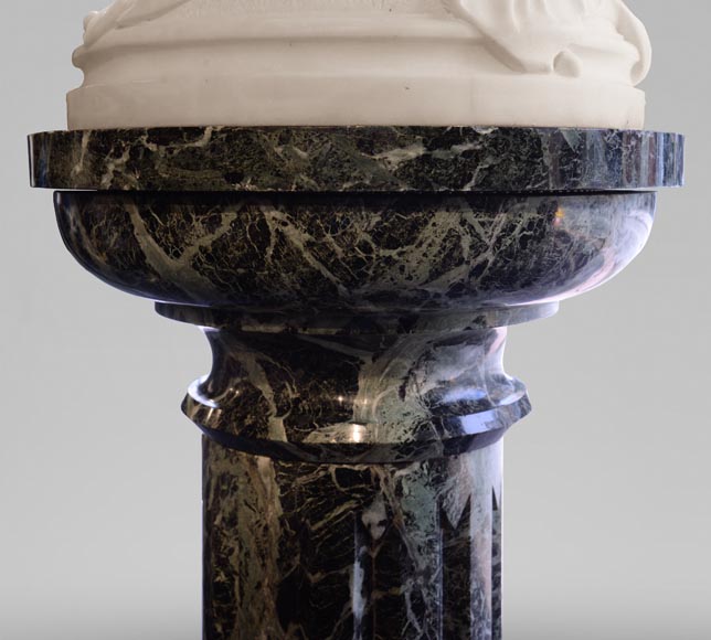 One Hour of the Night, marble sculpture signed J. Pollet with its