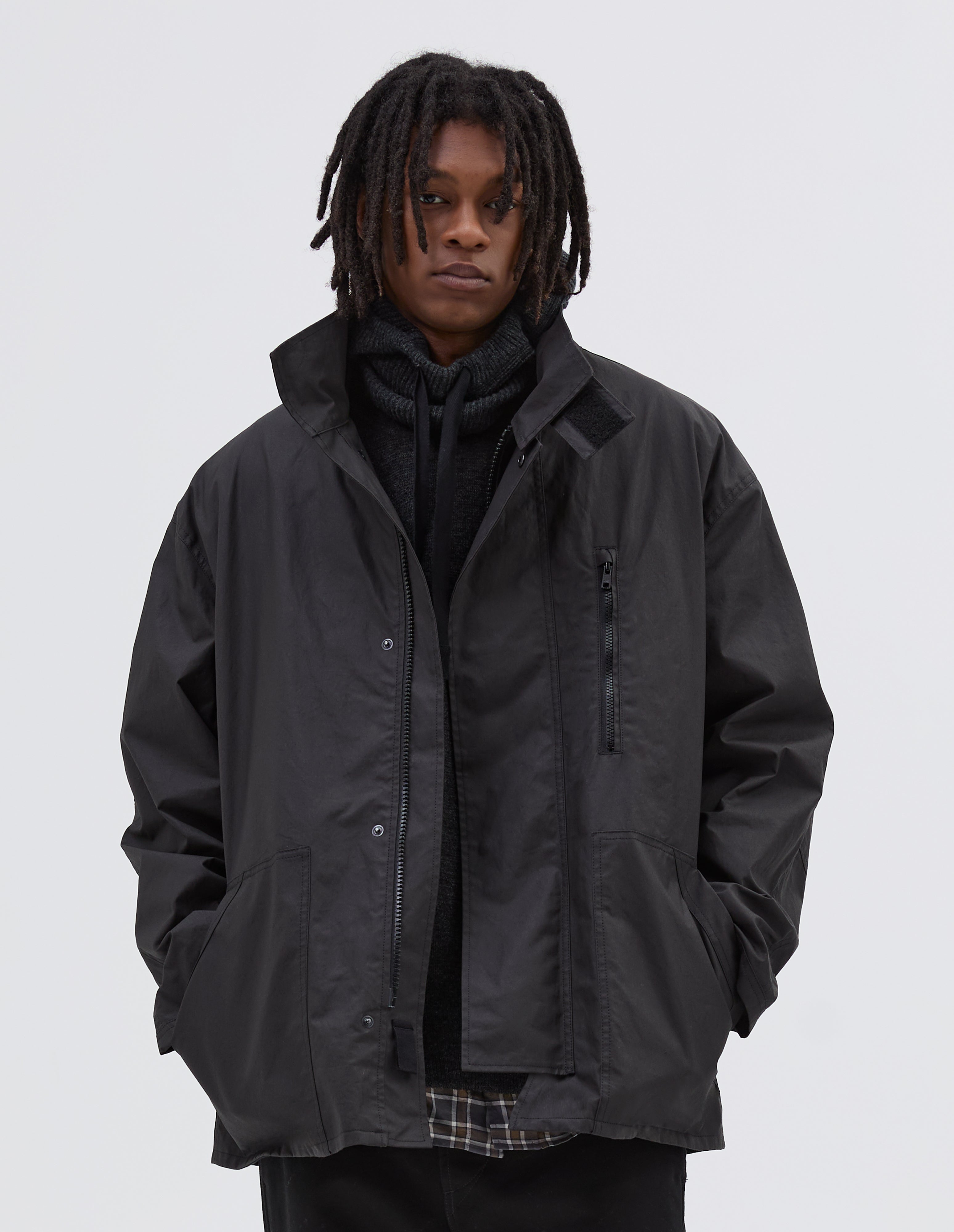 Ebony coated cotton firemans coat | MHL. by Margaret Howell