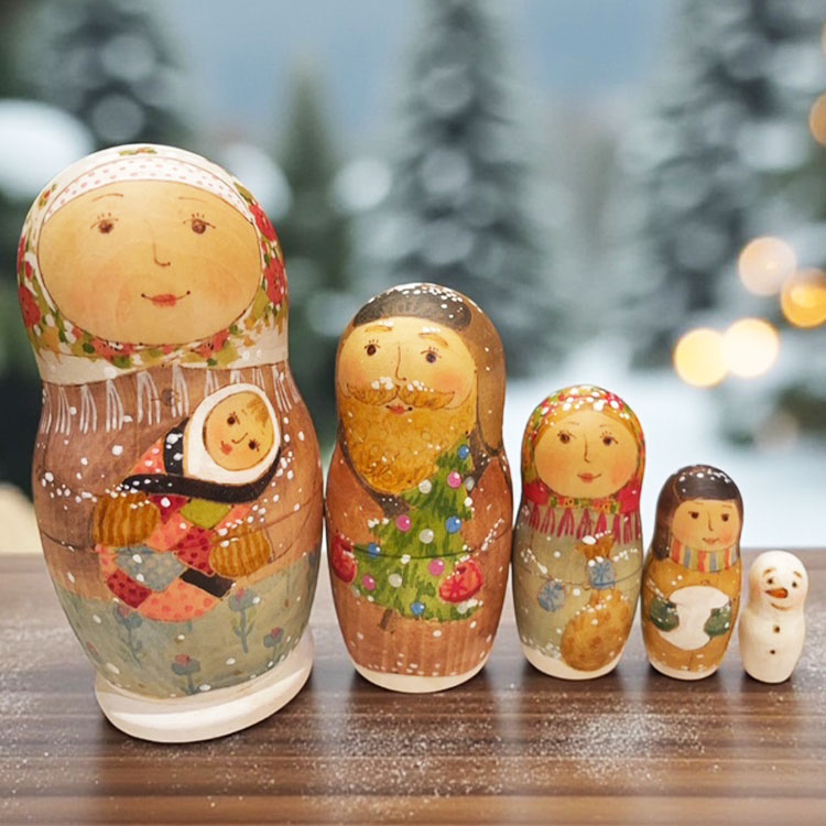 ロシア雑貨店マリンカ / オリガ・ロバノワ作 マトリョーシカto071-5p