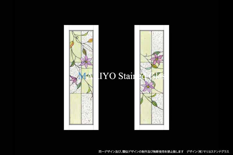 ステンドグラス クレマチス 2連デザイン|マリヨステンド | 作家ブログ