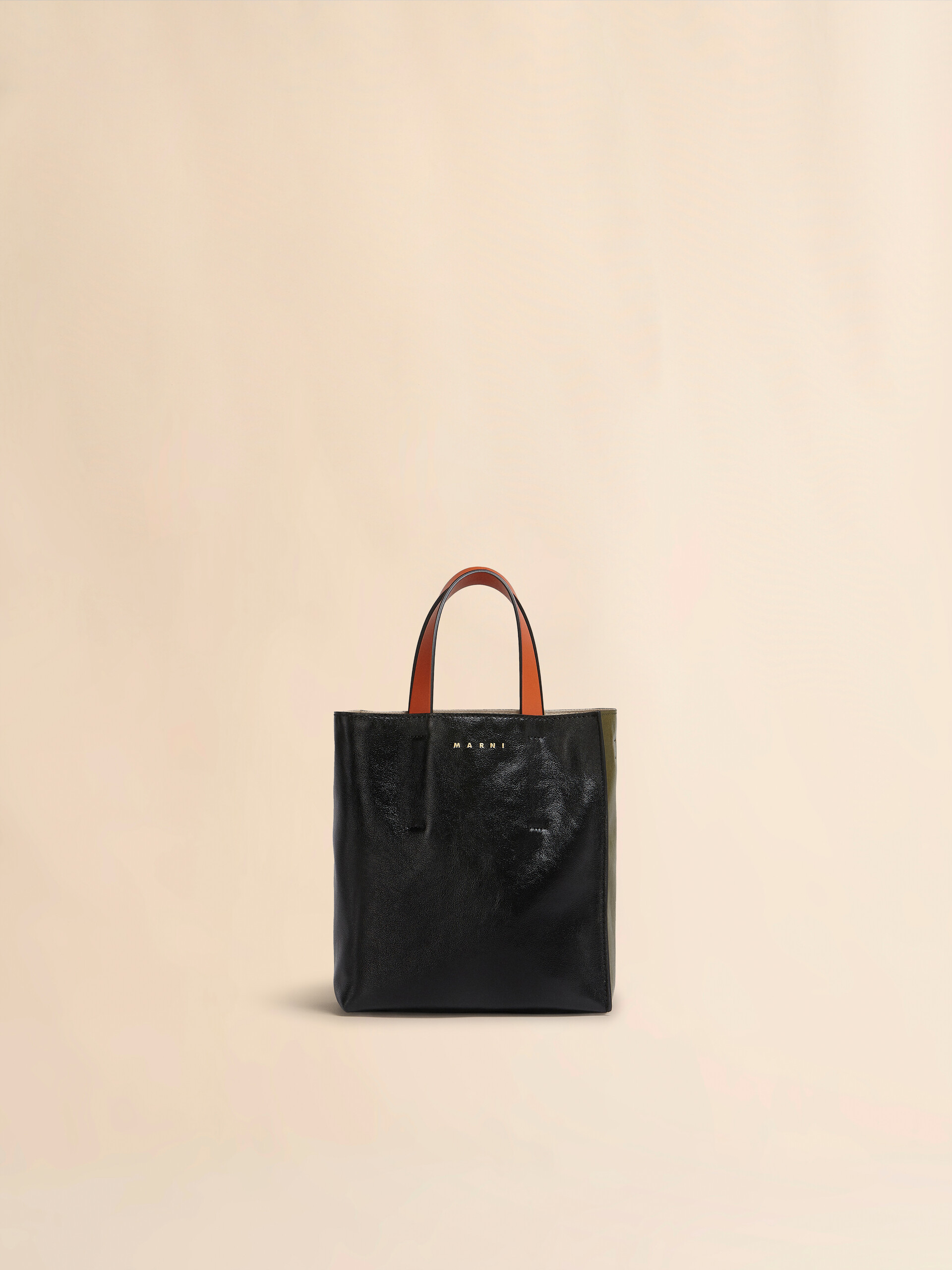 MUSEO SOFT mini bag in black and green leather | Marni