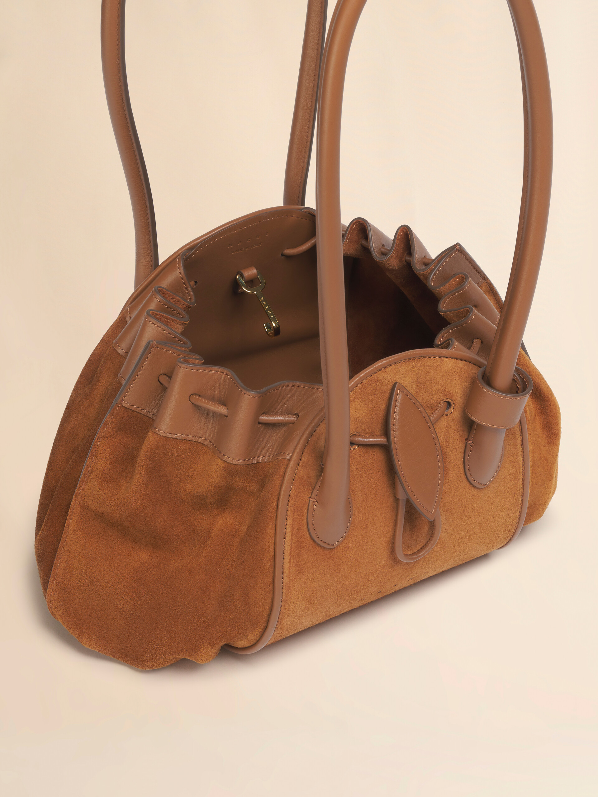 ブラウン Tulipea スエード製ショルダーショルダーバッグ | Marni