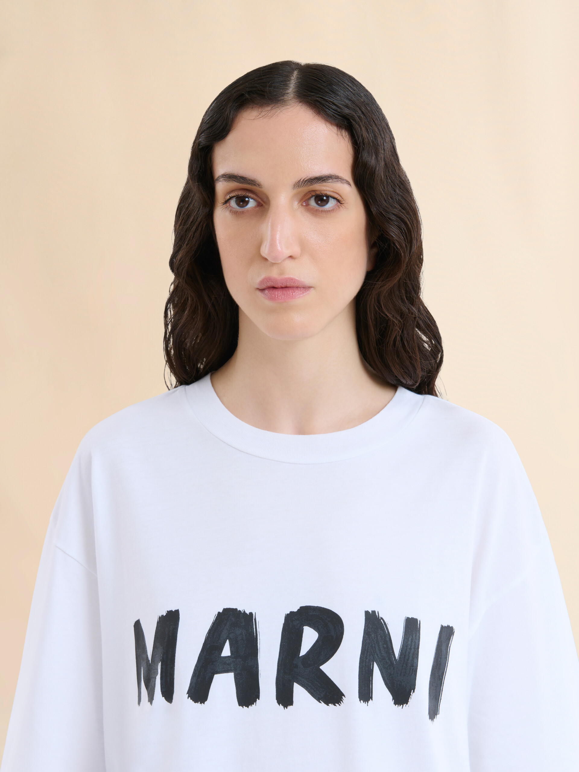 ホワイト クルーネックTシャツ(ボクシーフィット) | Marni
