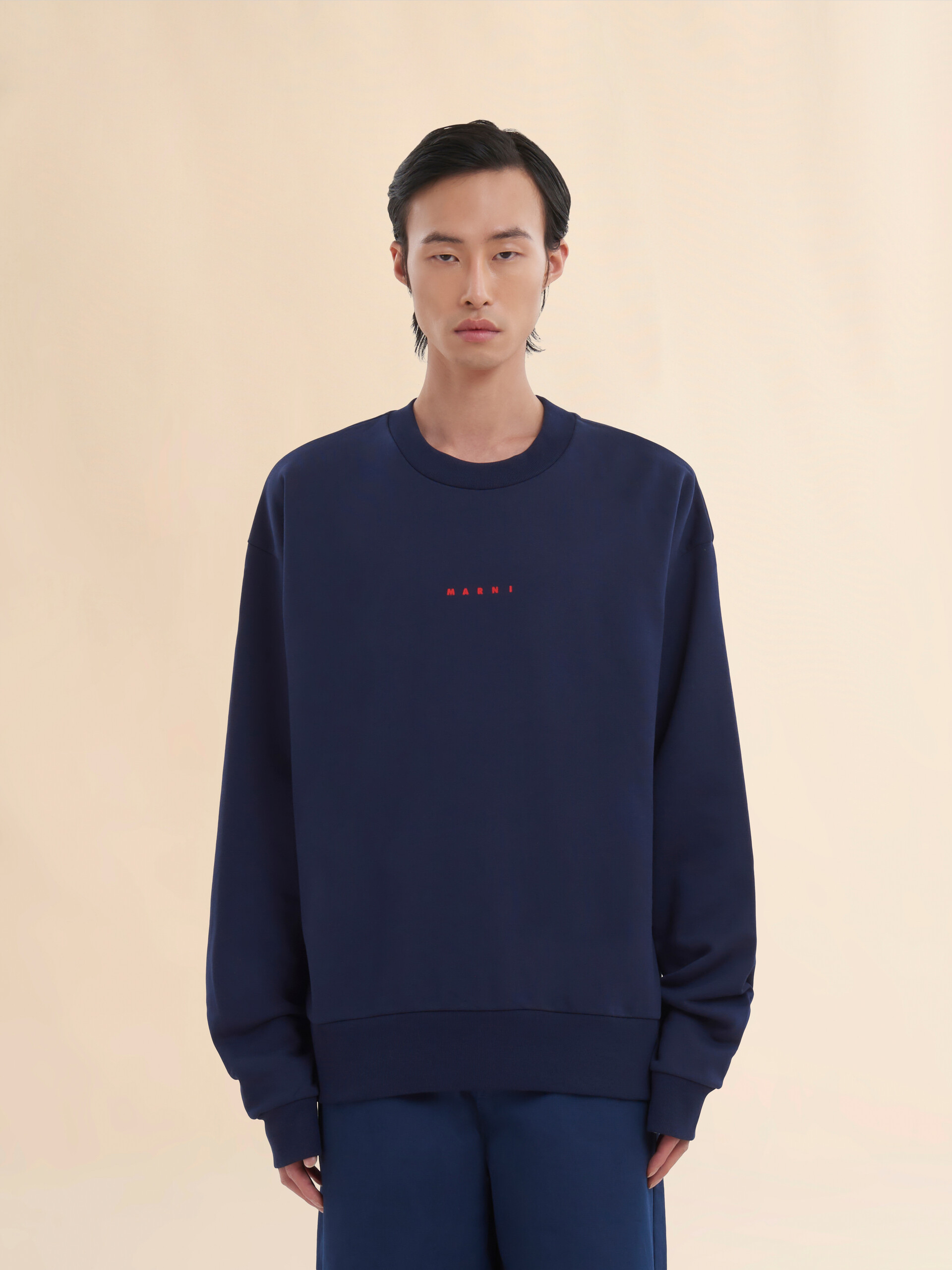 ブルー ミニロゴ入り オーガニックコットン製スウェットシャツ | Marni