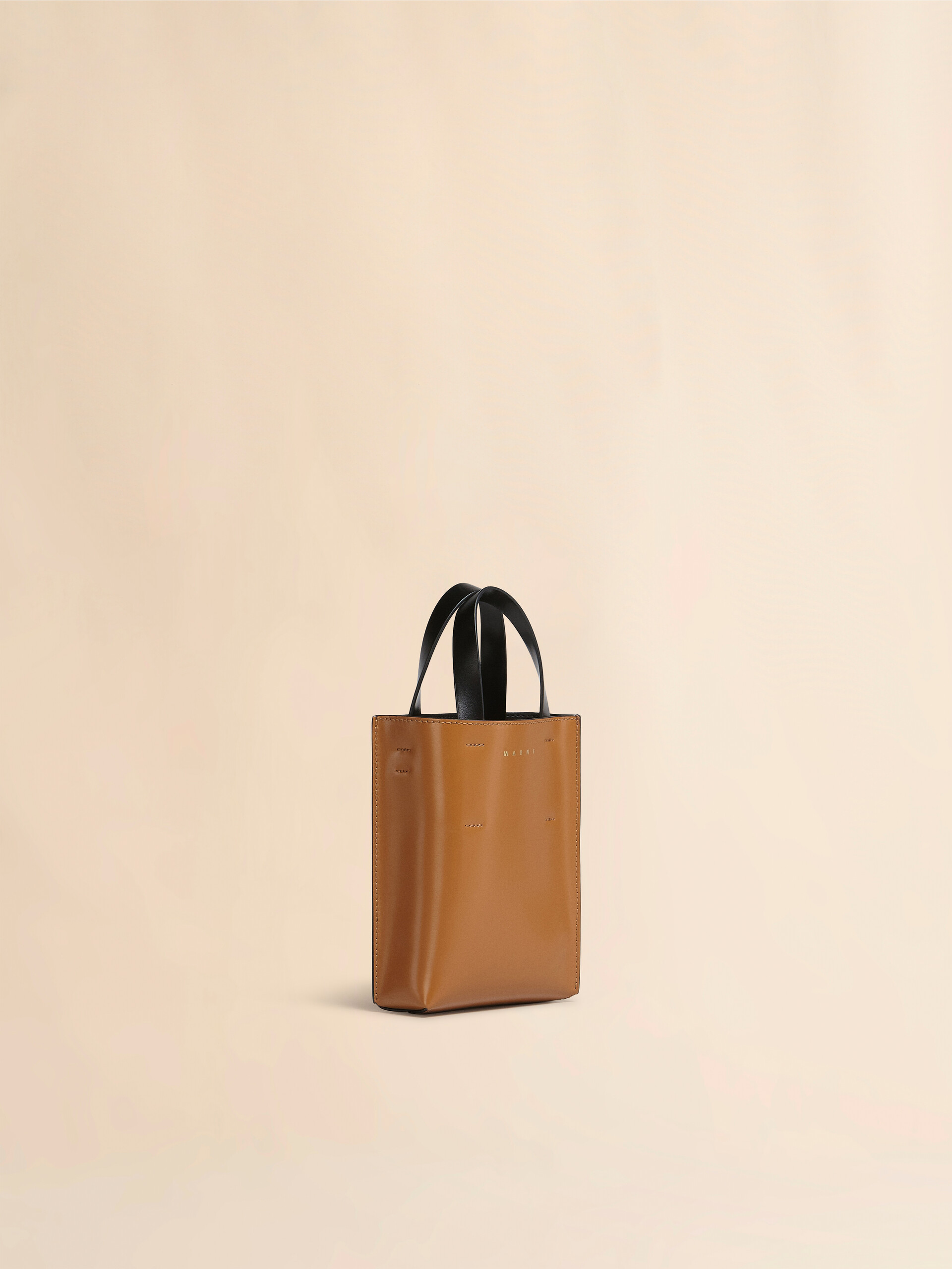 Museo Nano Bag in brown and black leather | Marni
