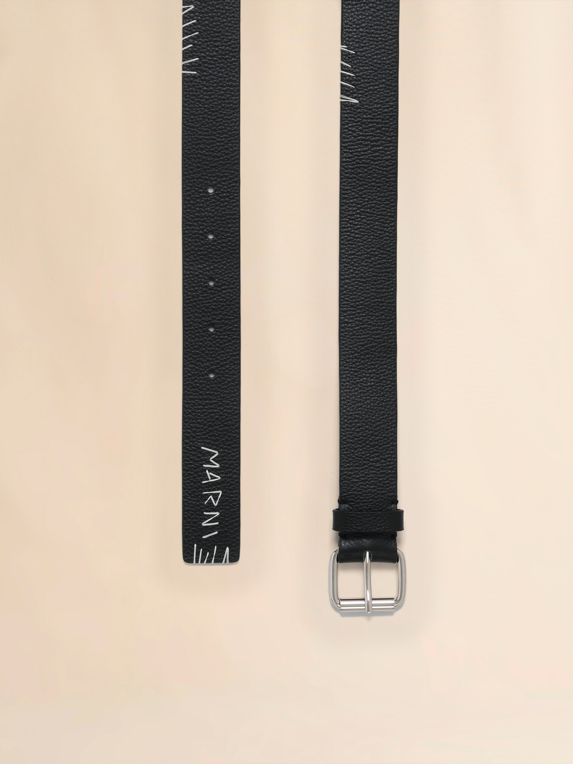 ブラック レザー製 ベルト、マルニメンディング | Marni