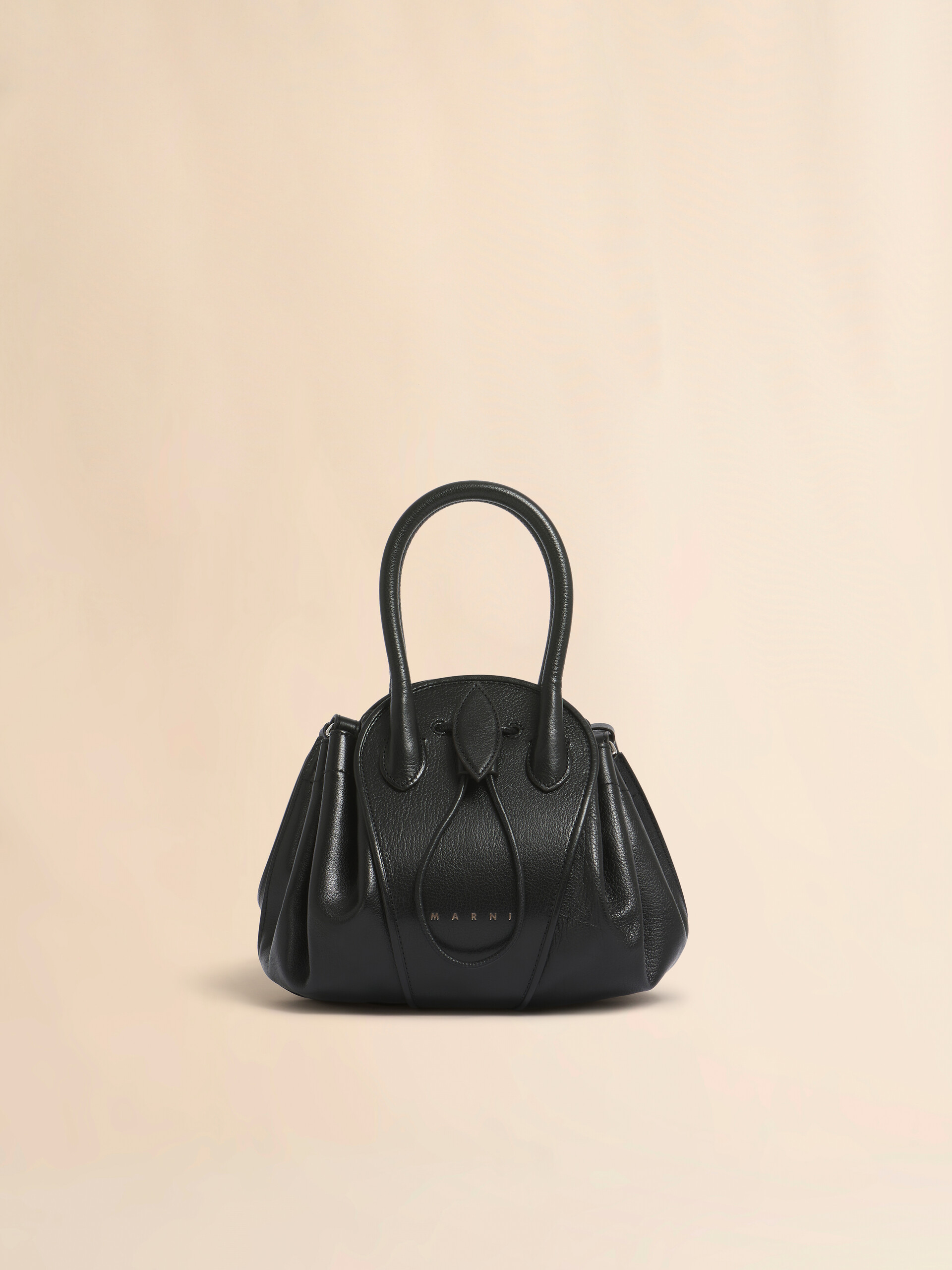 Black leather Tulipea small handbag | Marni