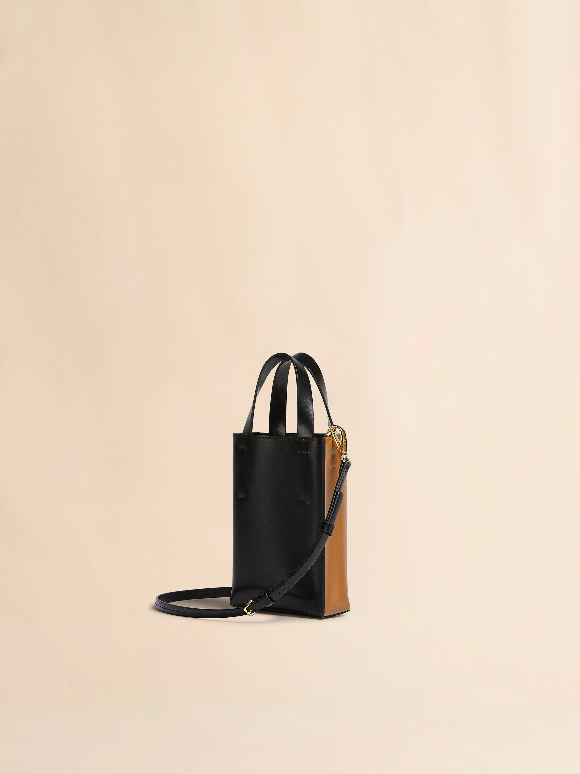 Museo Nano Bag in brown and black leather | Marni