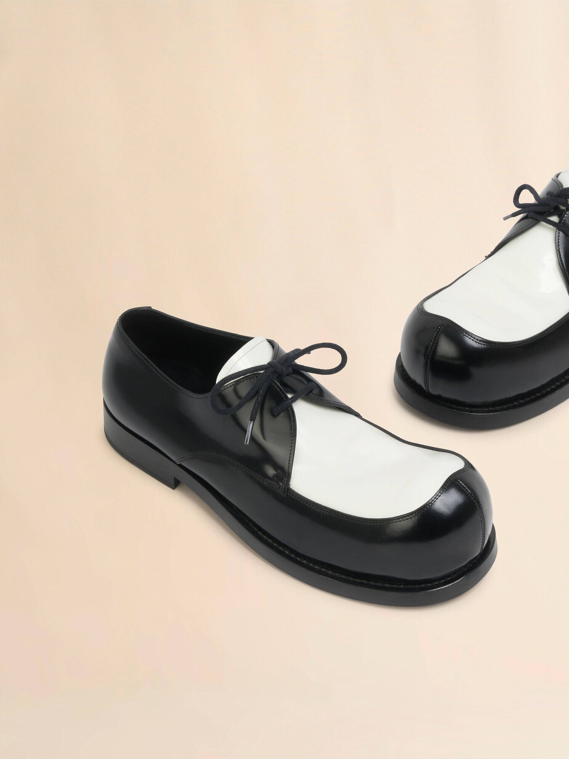 Black and white leather New Wave Derby shoe | Marni