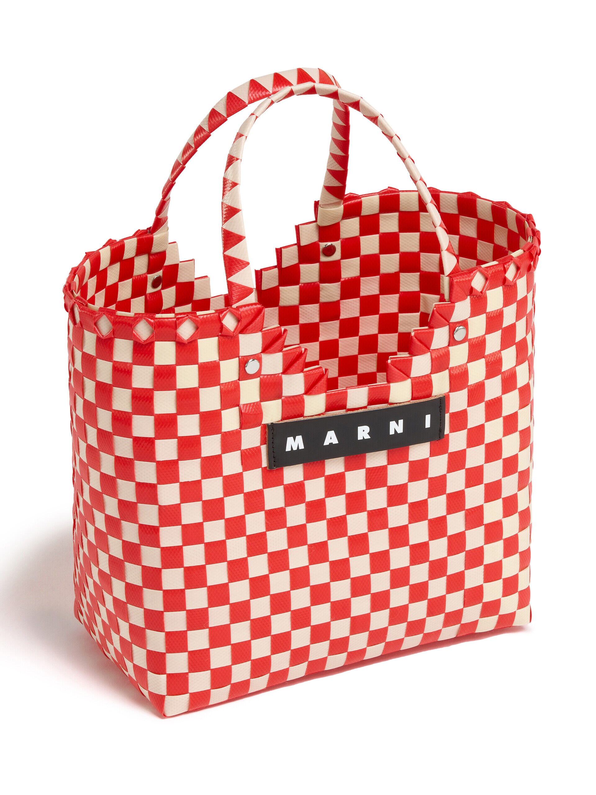 国内正規品 MARNI アイボリー ハート LOVE かごバッグ レッド&ホワイト