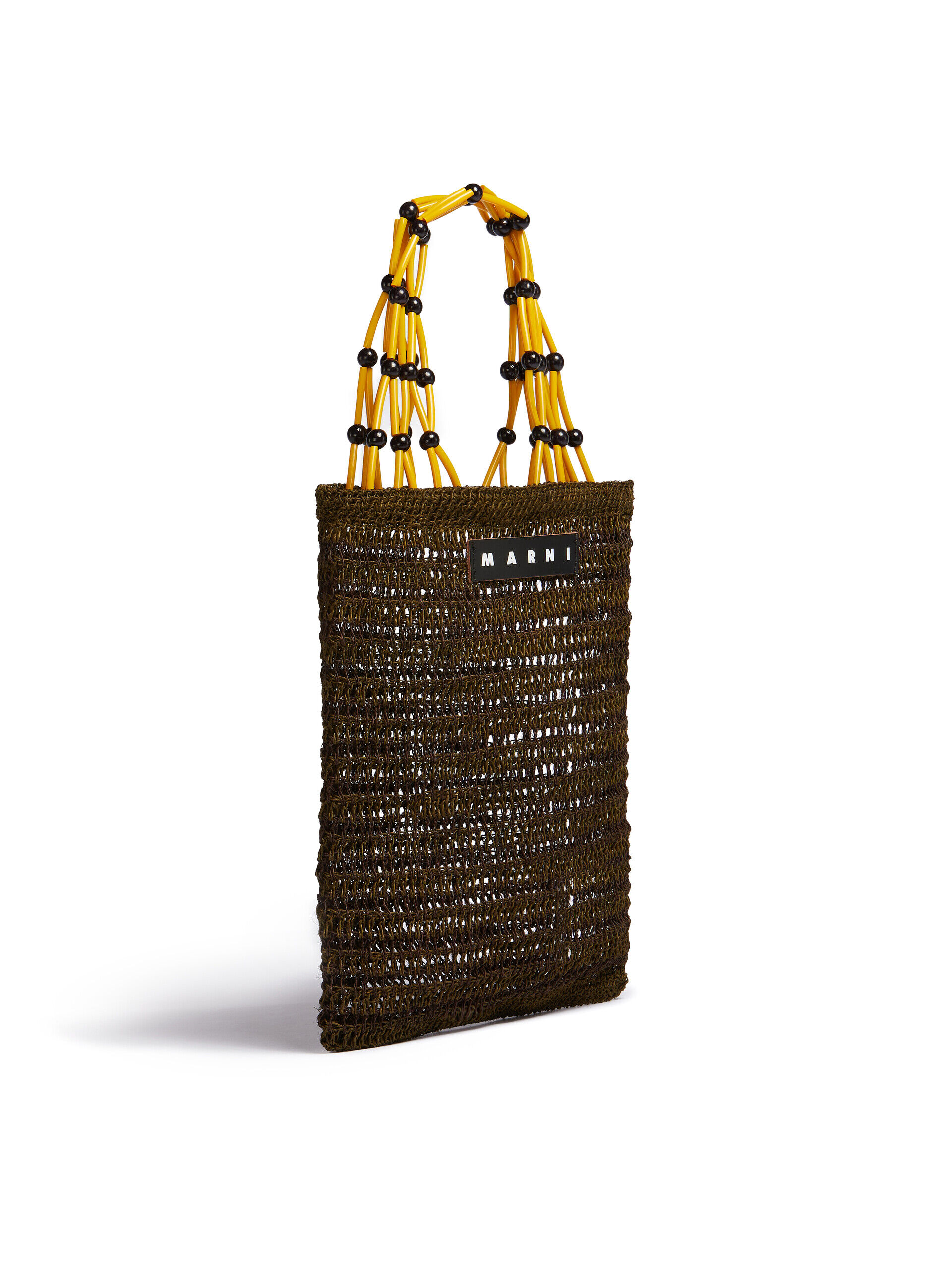 ブラウン MARNI MARKET FIQUE ナチュラルファイバーネットショッパー