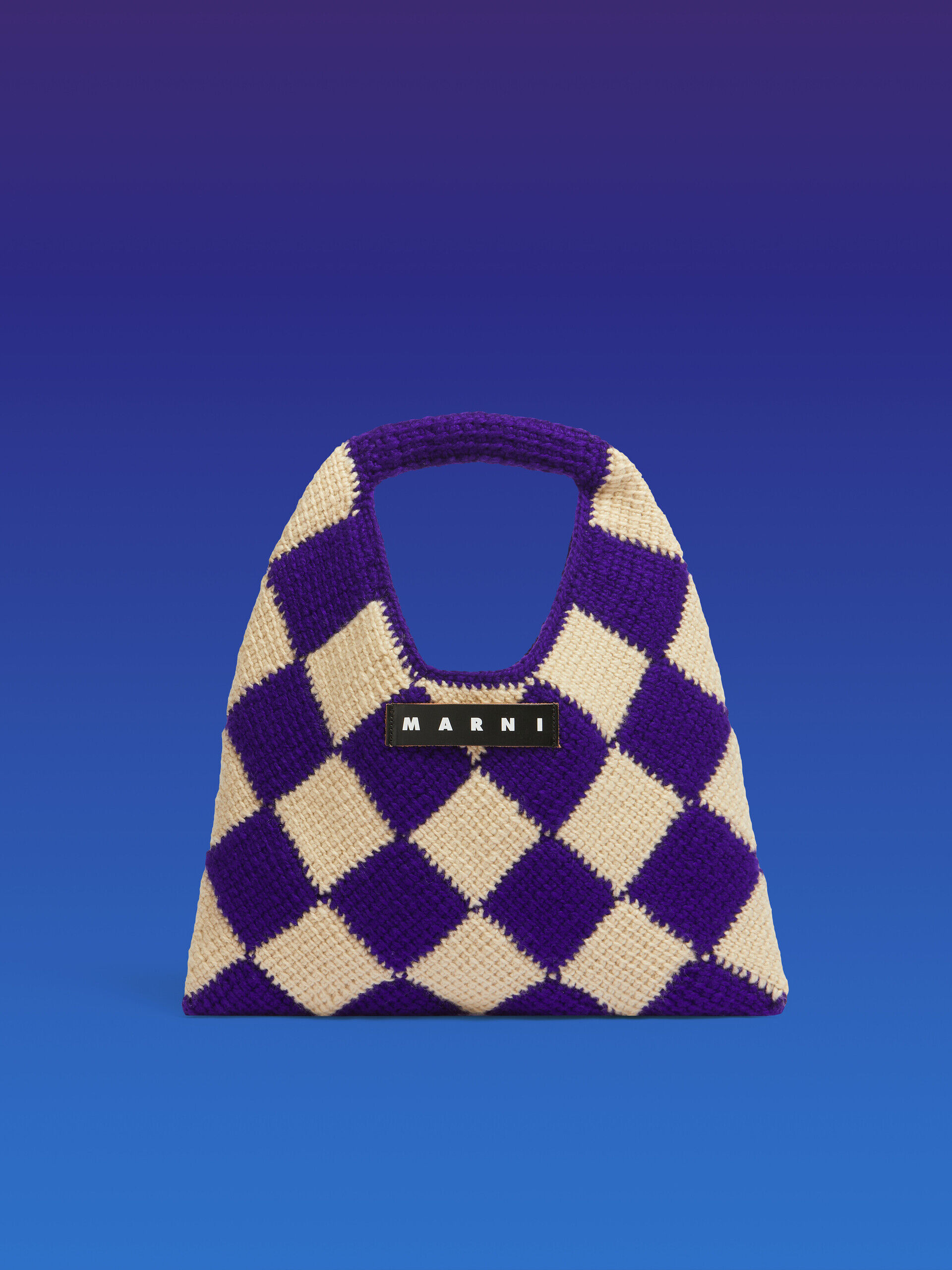 パープル テックウール Marni Market Diamond ミディアムバッグ | Marni