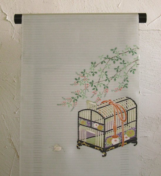 塩瀬絽名古屋帯＊虫籠