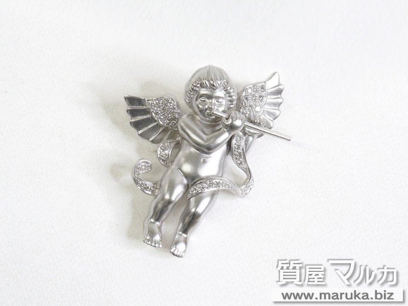 K18WG 天使モチーフ ブローチの買取・質預かり｜大阪の質屋マルカ
