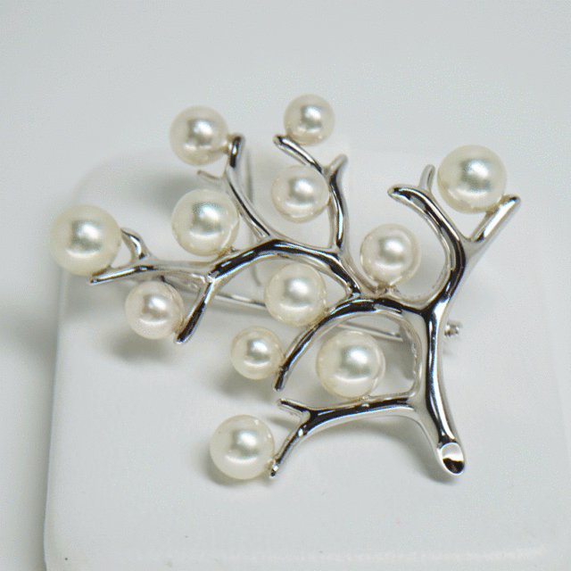 マルコウ買取！！MIKIMOTOミキモト幸福の木ブローチPB-357Sシルバーお