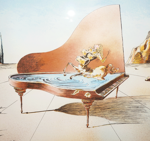 サルバドール・ダリ Salvador Dali ◇ ピアノ ◇ リトグラフ ◇ 直筆