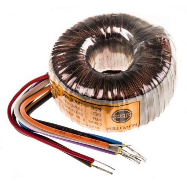 トロイダルトランス 1次：115 V ac 230 V ac 2次：2 x 12V ac 電力