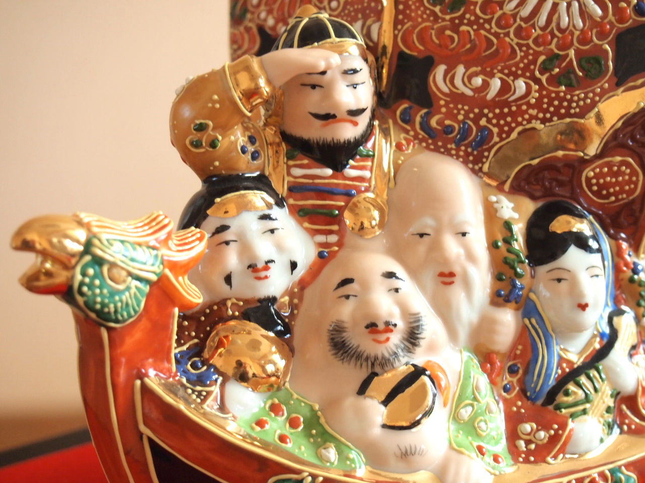 九谷焼 6号七福神 盛（台付） 九谷焼マルヨネ 陶芸窯和陶房