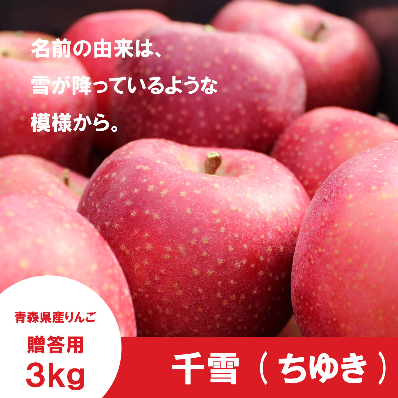千雪【贈答用3kg】｜まさひろ林檎園