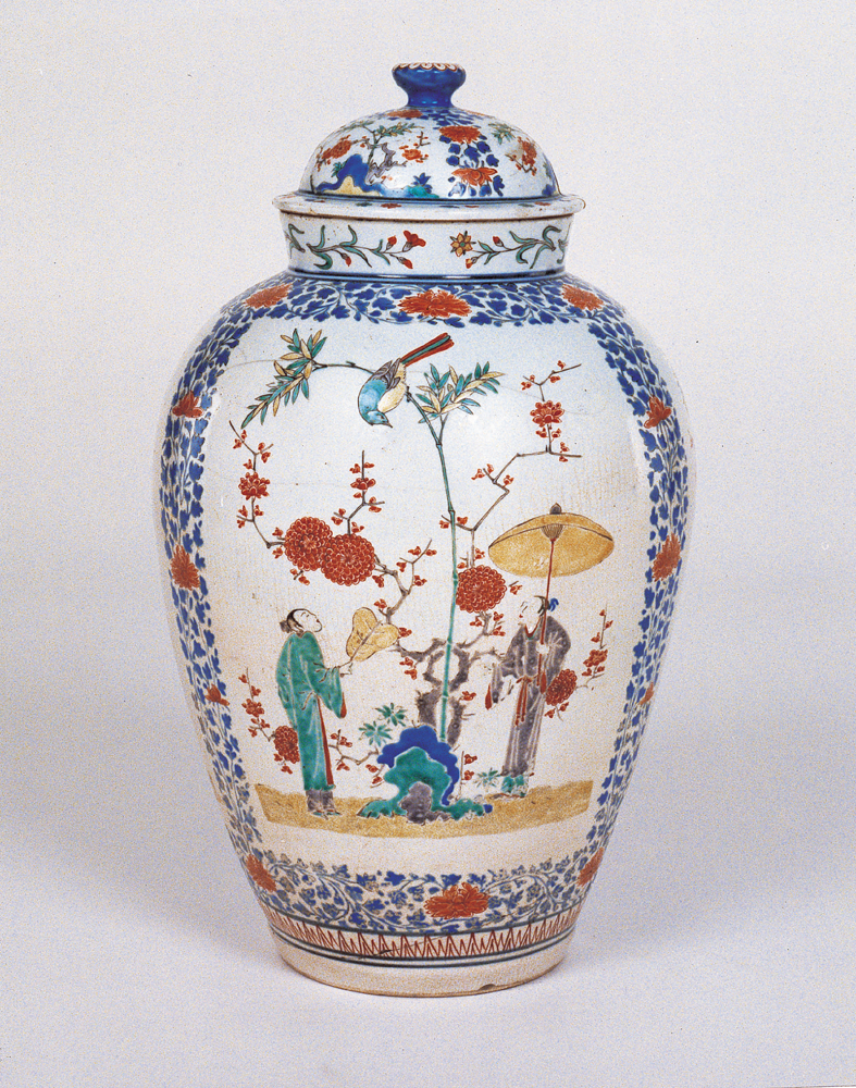 肥前有田 柿右衛門色絵唐人竹梅鳥文大壷 | 展示作品 | マスプロ美術館