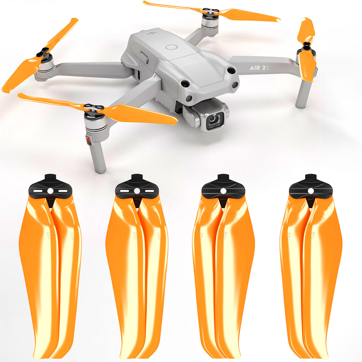 DJI Air 2S STEALTH Upgrade Propellers -x4 ORANGE -Master Airscrew