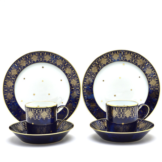 セーブル(Sevres) コーヒーカップ＆ソーサー(250cc)+デザート皿(20cm