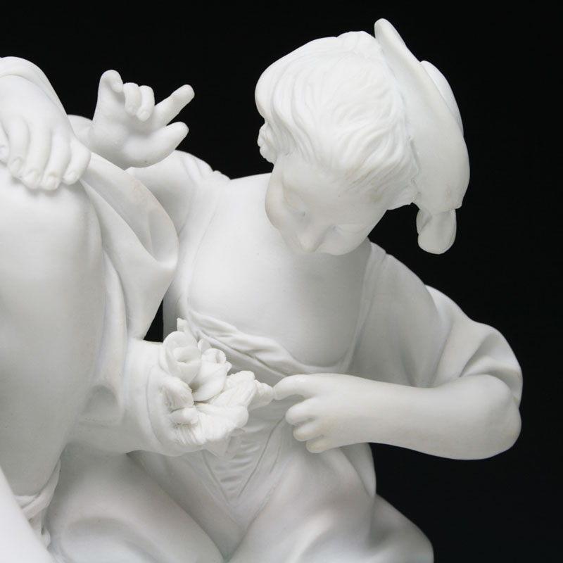 セーブル(Sevres) 白磁 人形置物 ビスケット 飾り物 恋愛教育【現物