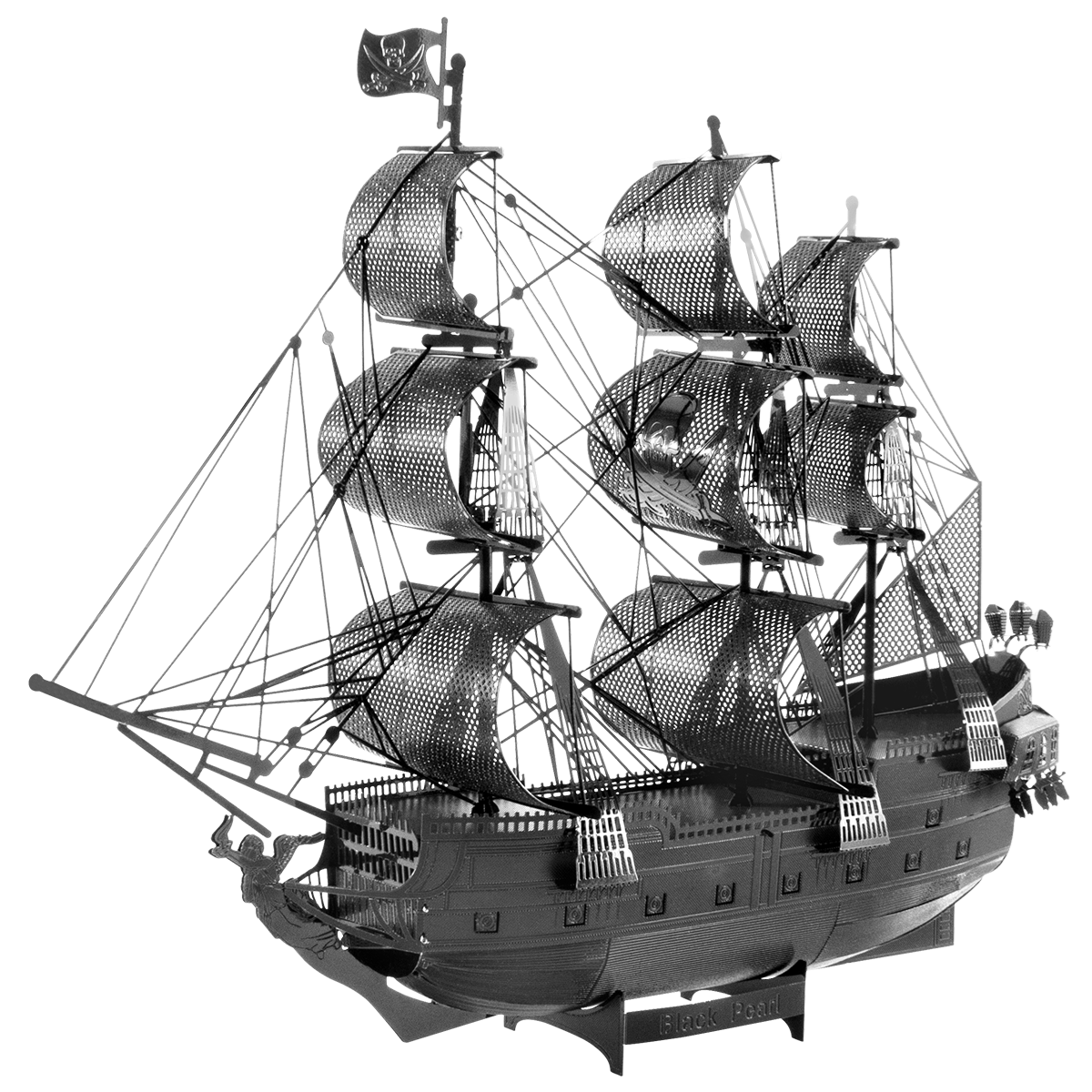 Black Pearl Ship BLACK Metal Earth Premium Series | 3D Metal Model